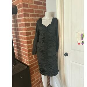 Black Ruched Bodycon Dress, Women’s M, Whimsigoth Party Glam
